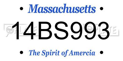 14BS993 Massachusetts License Plate