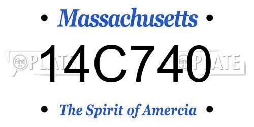 14C740 Massachusetts License Plate