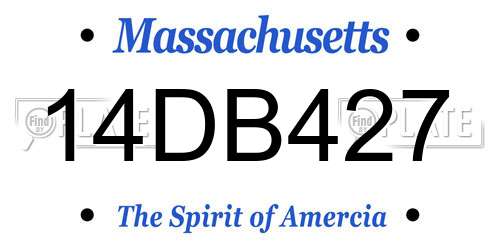 14DB427 Massachusetts License Plate