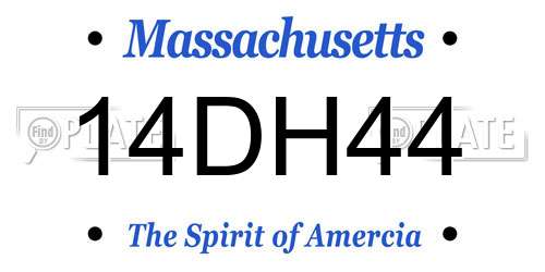 14DH44 Massachusetts License Plate