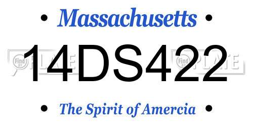 14DS422 Massachusetts License Plate