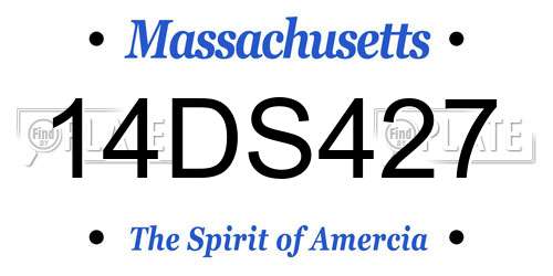 14DS427 Massachusetts License Plate