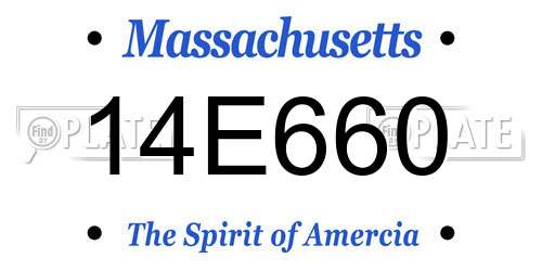 14E660 Massachusetts License Plate