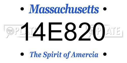 14E820 Massachusetts License Plate