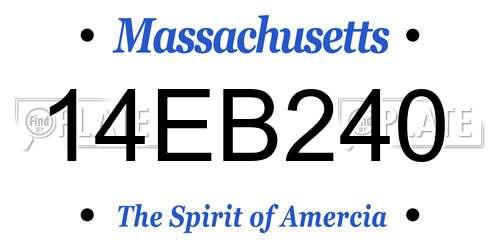 14EB240 Massachusetts License Plate