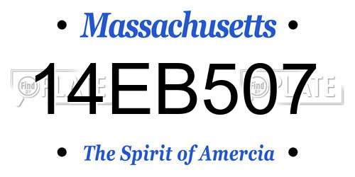 14EB507 Massachusetts License Plate