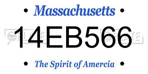 14EB566 Massachusetts License Plate