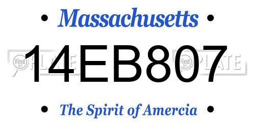 14EB807 Massachusetts License Plate