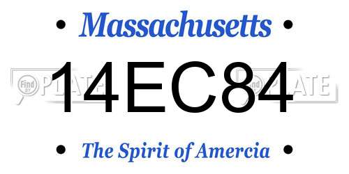 14EC84 Massachusetts License Plate
