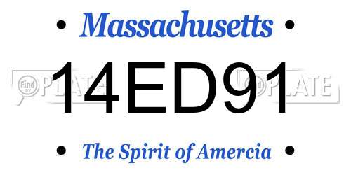 14ED91 Massachusetts License Plate