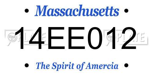14EE012 Massachusetts License Plate
