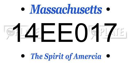 14EE017 Massachusetts License Plate