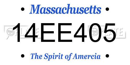 14EE405 Massachusetts License Plate