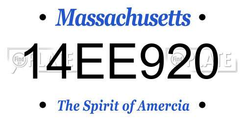 14EE920 Massachusetts License Plate