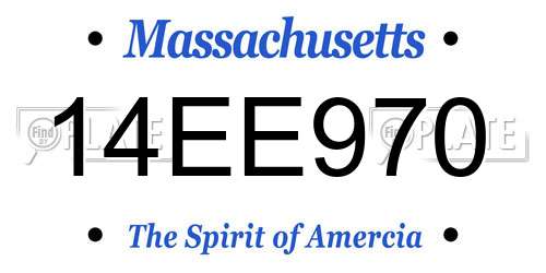 14EE970 Massachusetts License Plate