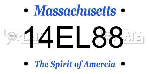 14EL88 Massachusetts License Plate