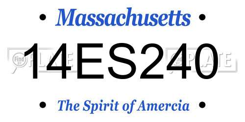 14ES240 Massachusetts License Plate
