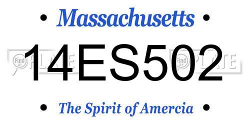 14ES502 Massachusetts License Plate