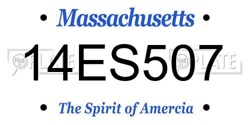 14ES507 Massachusetts License Plate