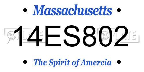 14ES802 Massachusetts License Plate