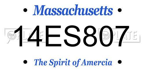 14ES807 Massachusetts License Plate