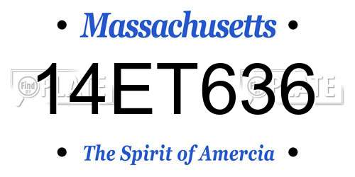 14ET636 Massachusetts License Plate
