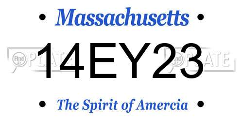 14EY23 Massachusetts License Plate