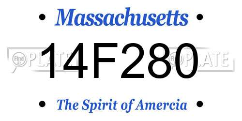 14F280 Massachusetts License Plate