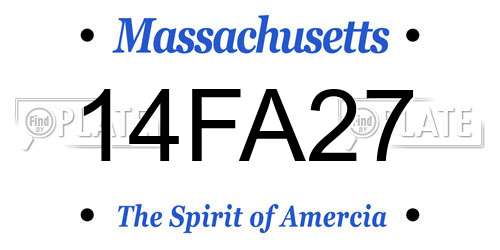 14FA27 Massachusetts License Plate