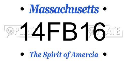 14FB16 Massachusetts License Plate