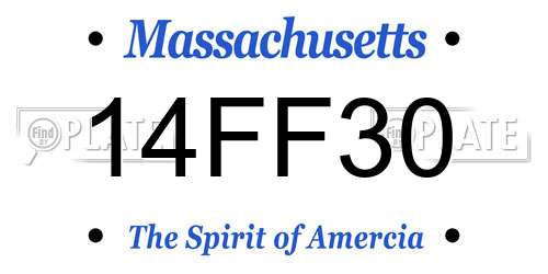 14FF30 Massachusetts License Plate