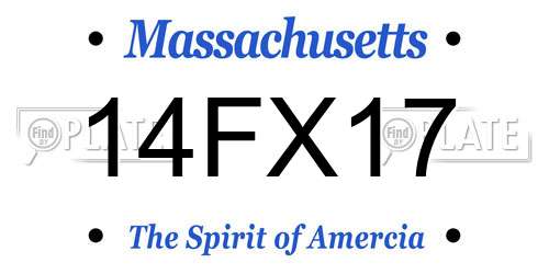 14FX17 Massachusetts License Plate