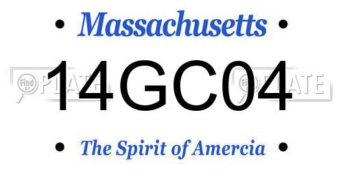 14GC04 Massachusetts License Plate