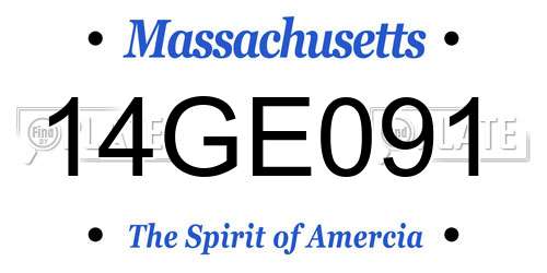 14GE091 Massachusetts License Plate
