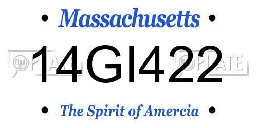 14GI422 Massachusetts License Plate
