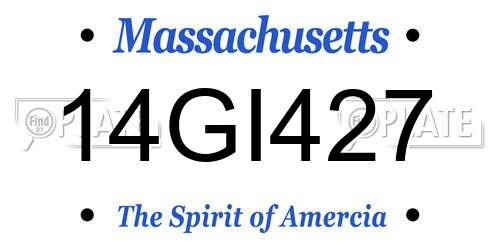 14GI427 Massachusetts License Plate