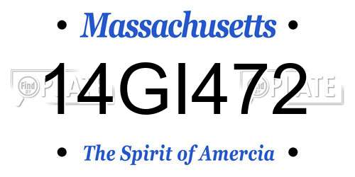 14GI472 Massachusetts License Plate