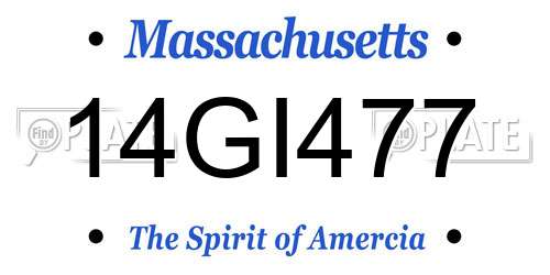 14GI477 Massachusetts License Plate