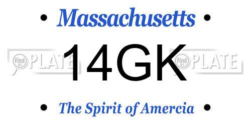 14GK Massachusetts License Plate