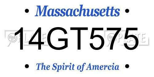 14GT575 Massachusetts License Plate