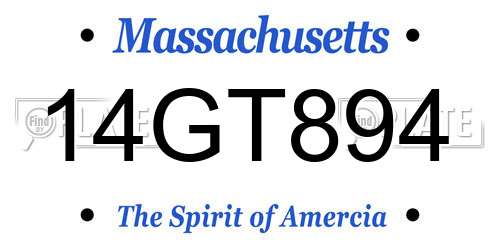 14GT894 Massachusetts License Plate