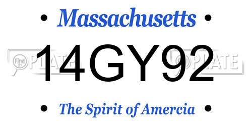 14GY92 Massachusetts License Plate