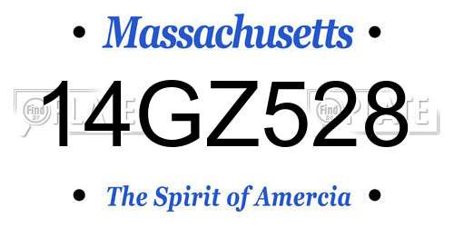 14GZ528 Massachusetts License Plate