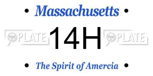 14H Massachusetts License Plate
