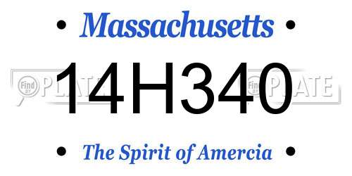 14H340 Massachusetts License Plate