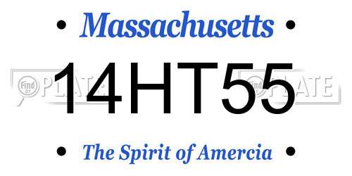 14HT55 Massachusetts License Plate