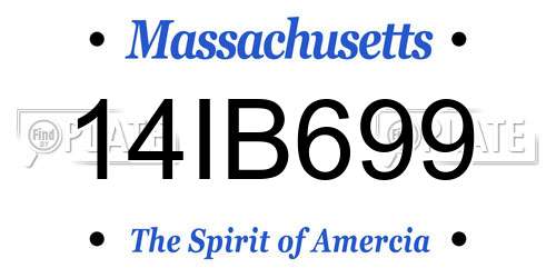 14IB699 Massachusetts License Plate