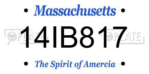 14IB817 Massachusetts License Plate