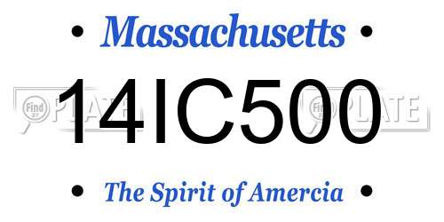 14IC500 Massachusetts License Plate