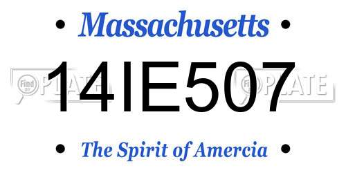 14IE507 Massachusetts License Plate